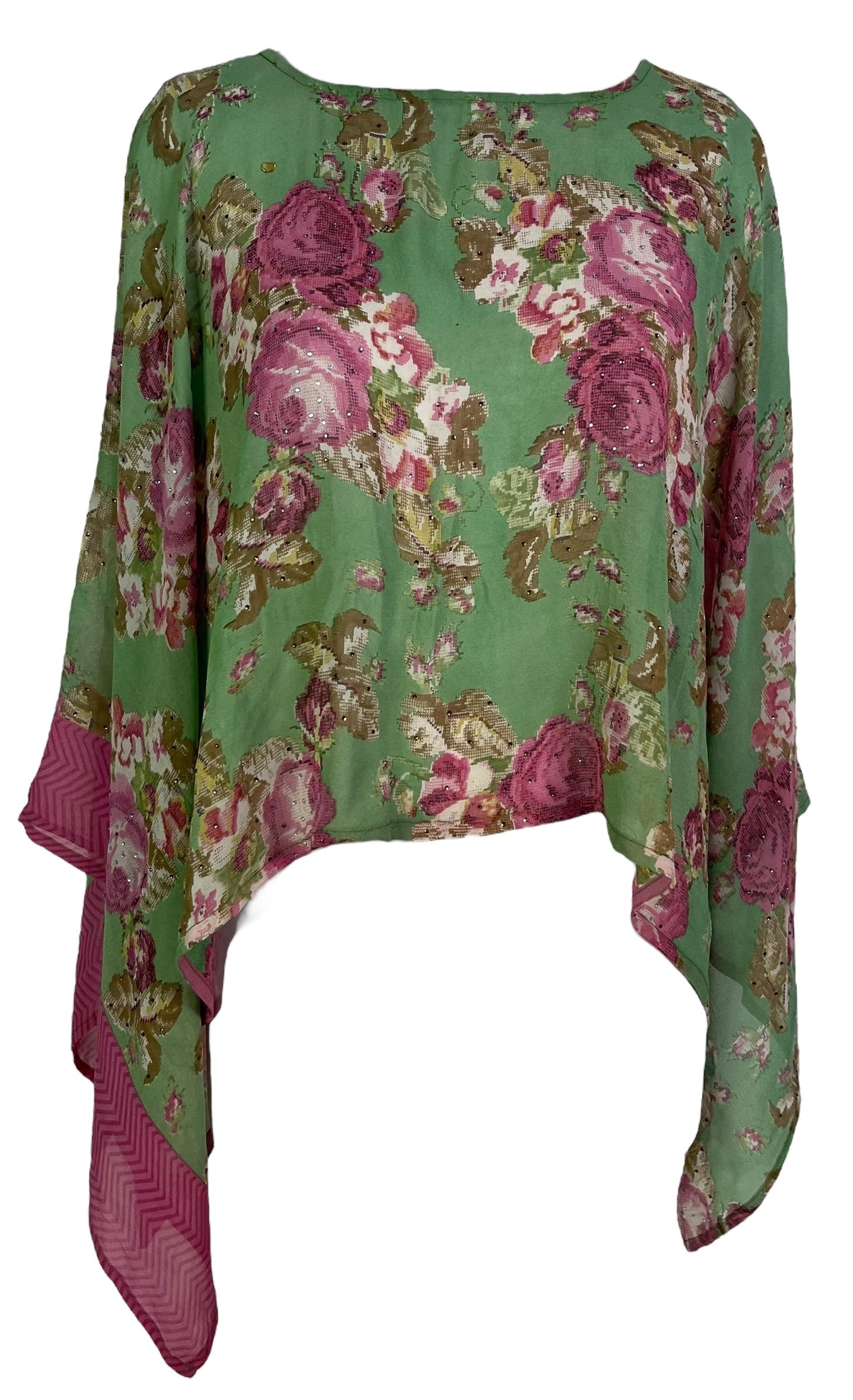 PRG7347 Sheer Avatar Pure Silk Capelet Poncho