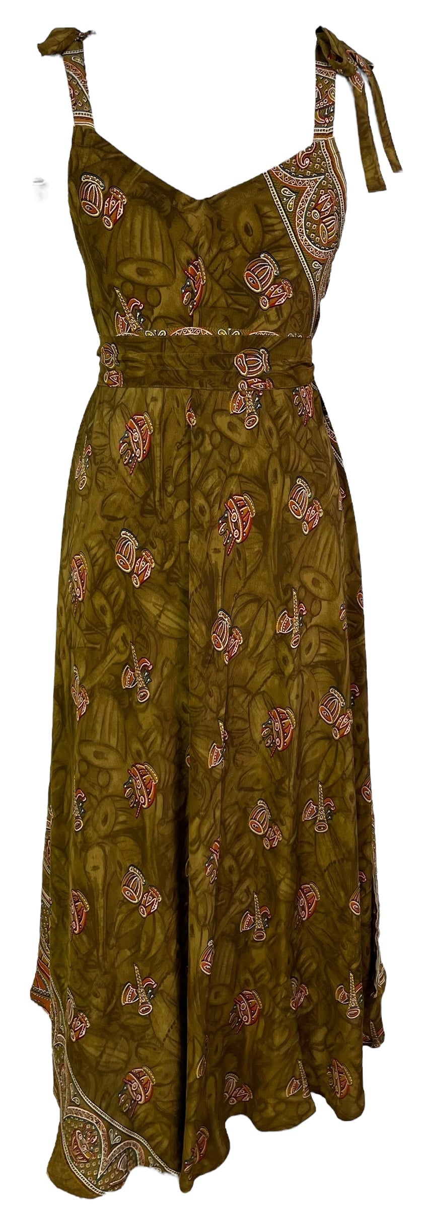 PRC7252 Avatar Pure Silk Maxi Dress with Belt