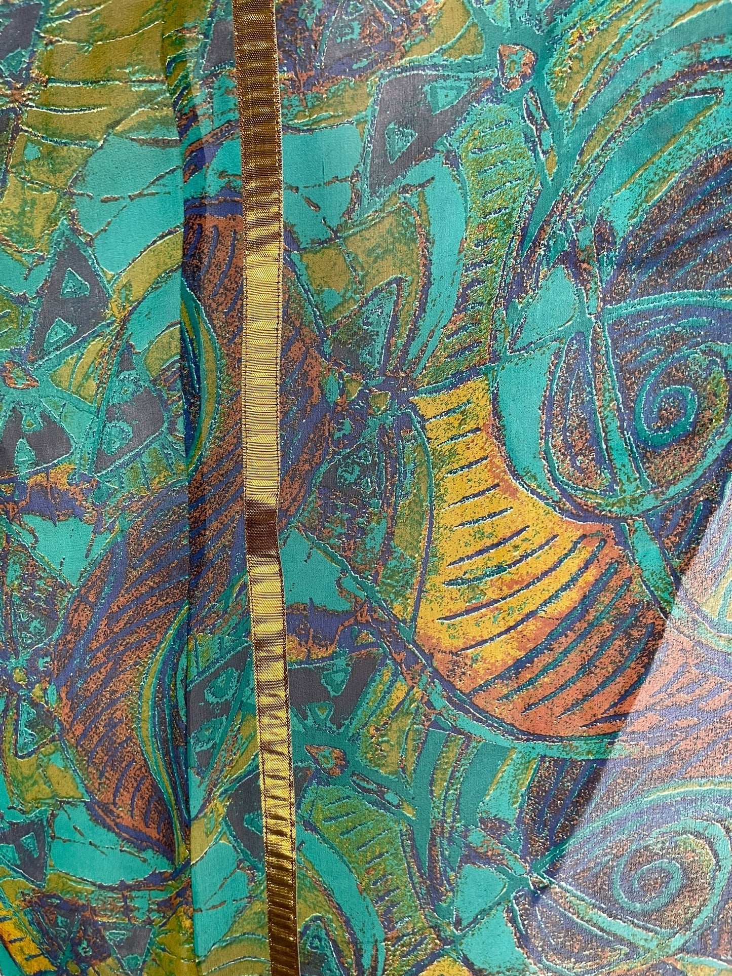 PRG7259 Sheer Avatar Pure Silk Waterfall Top