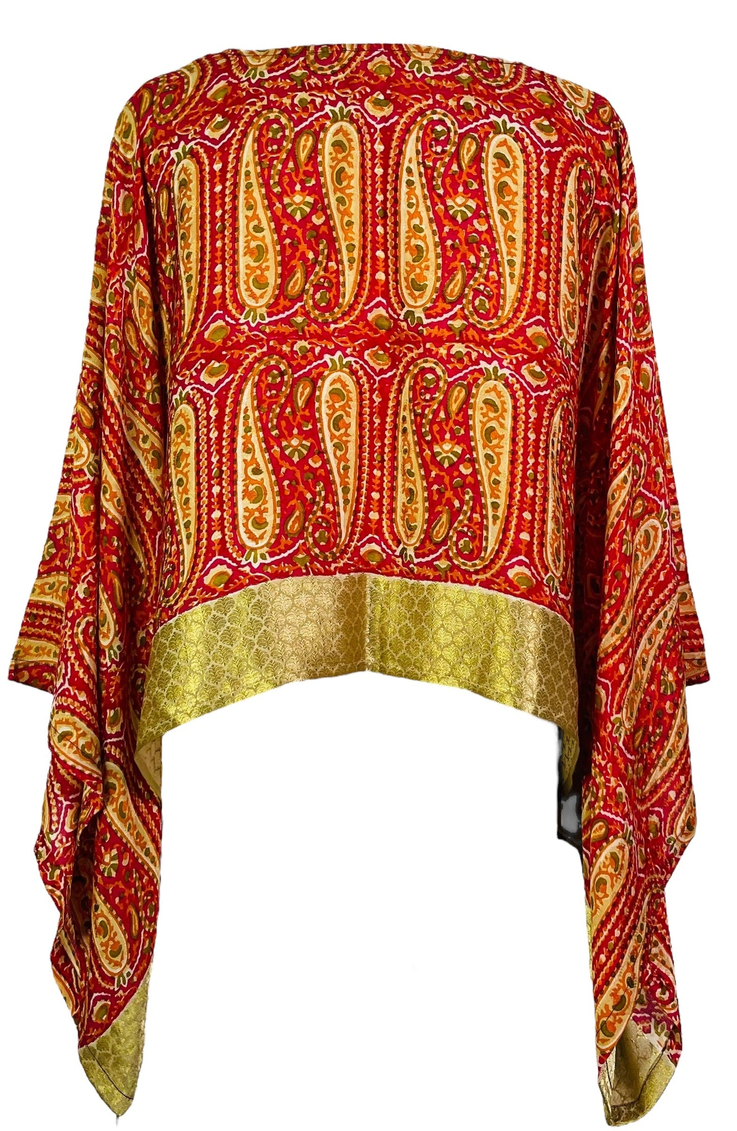 PRC7314 Avatar Pure Silk Kimono-Sleeved Top