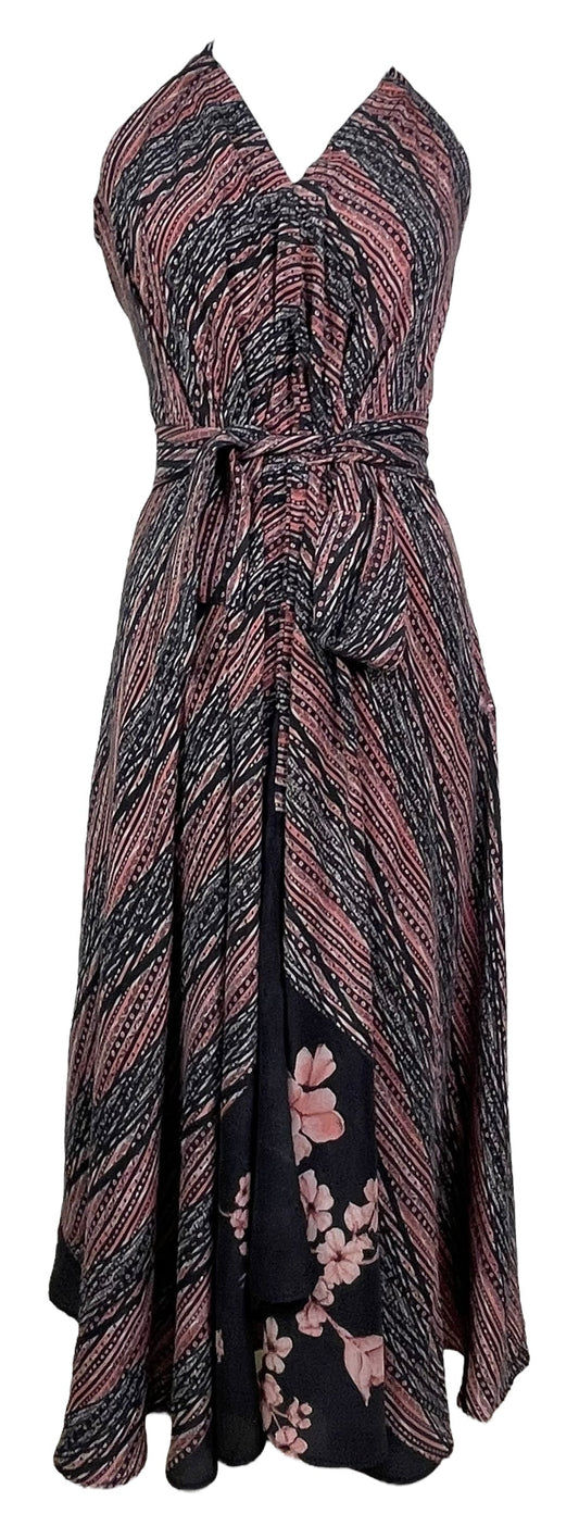 PRC7681 Avatar Pure Silk Maxi Dress with Belt