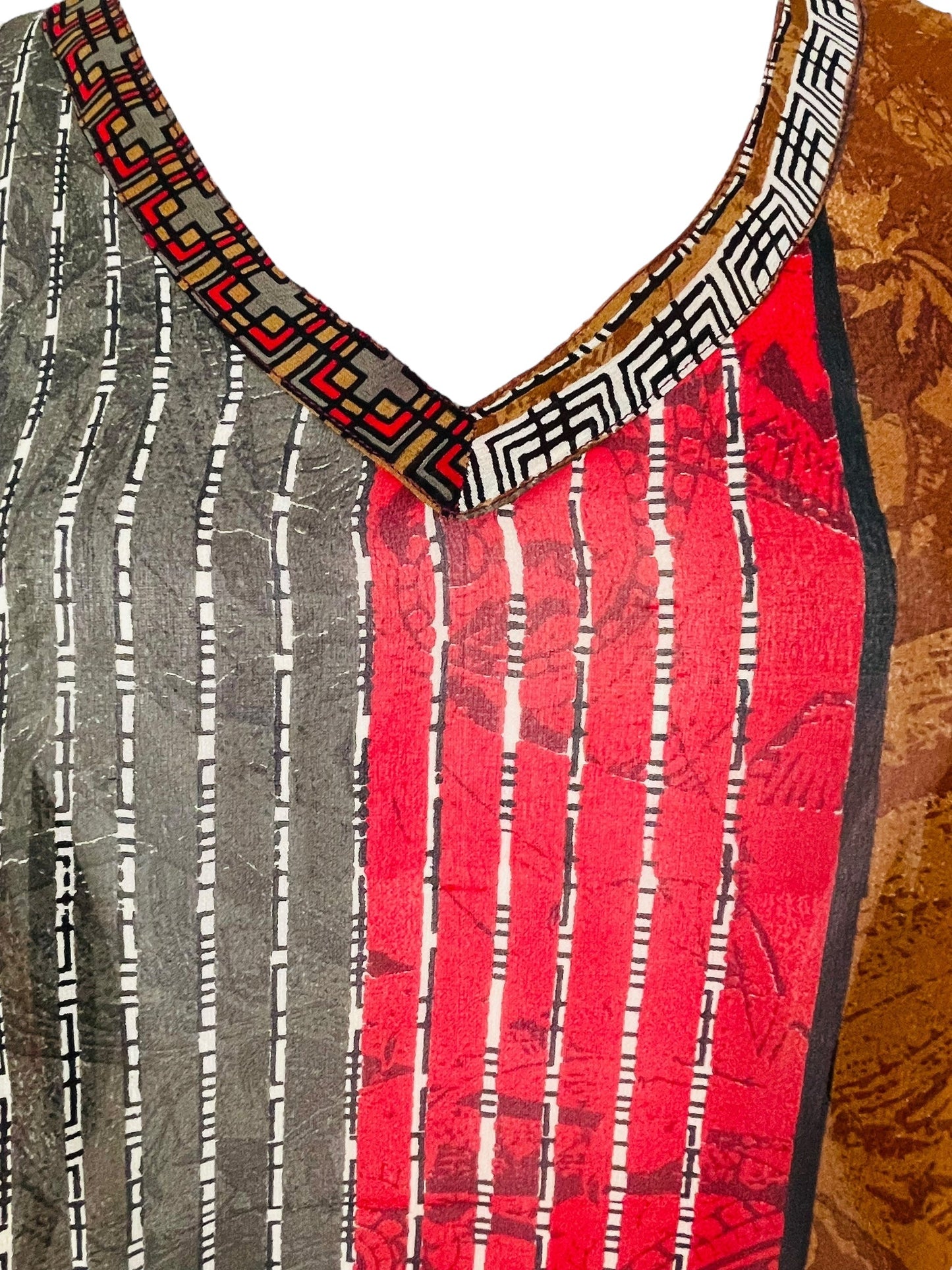 PRG7526 Sheer Avatar Pure Silk Long Tunic with Side Ties