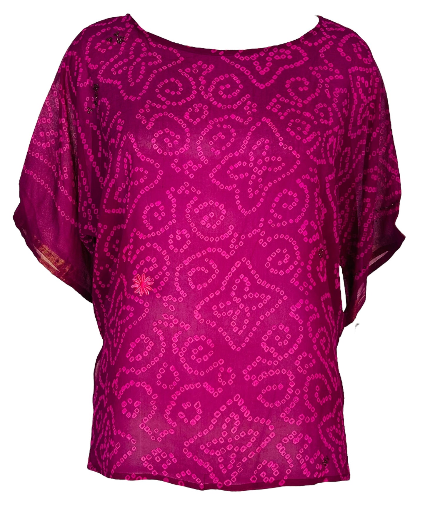 PRG6407 Sheer Avatar Pure Silk Side Slit Top