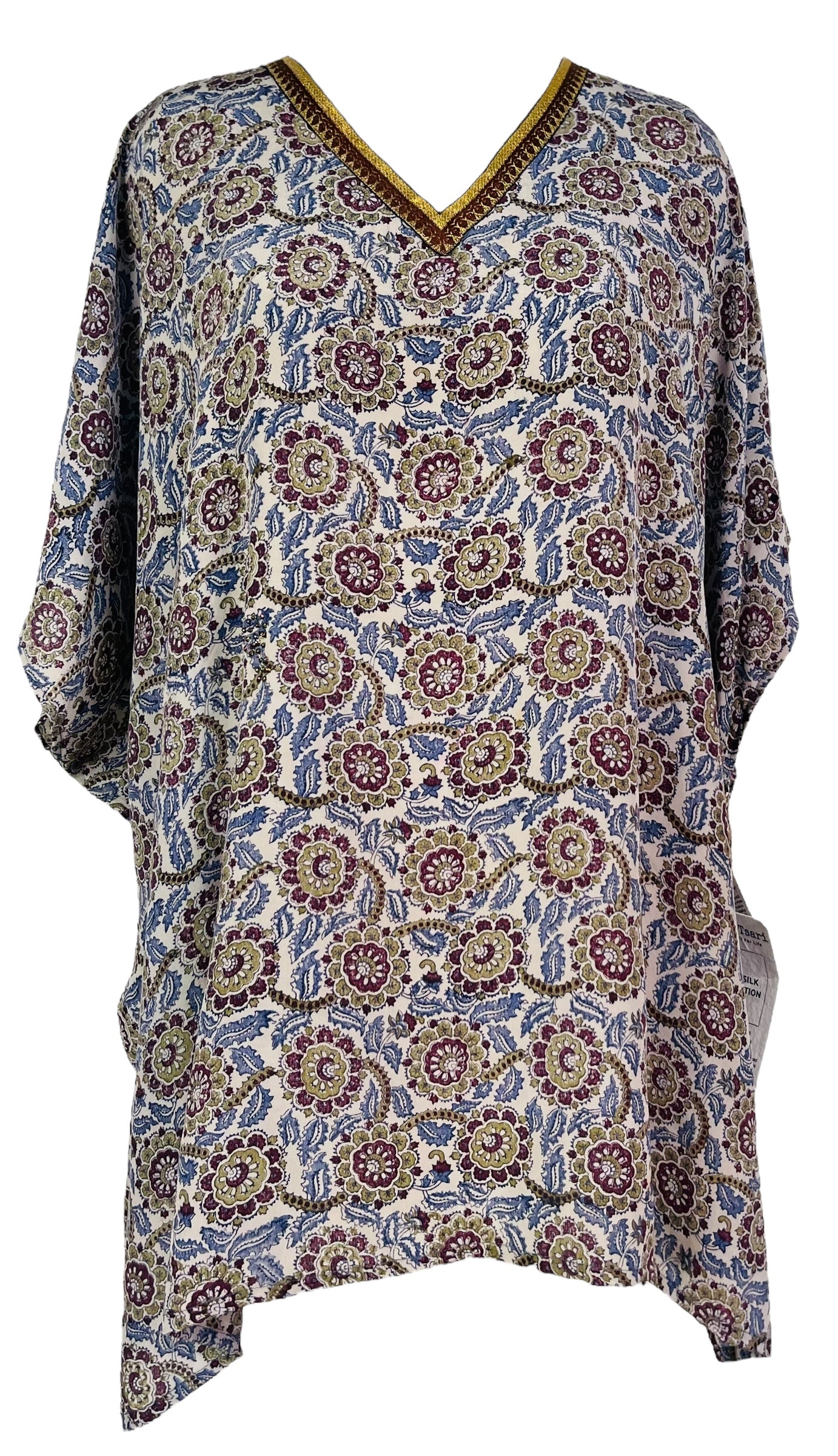 PRC7308 Avatar Pure Silk Short Kaftan Tunic with Slits