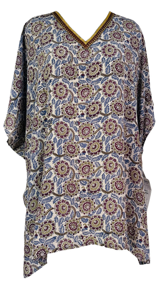 PRC7308 Avatar Pure Silk Short Kaftan Tunic with Slits