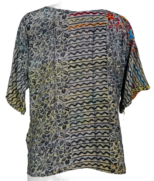 PRC6713 Avatar Pure Silk Side Slit Top