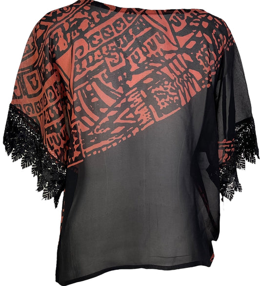 PRG7209 Sheer Avatar Pure Silk Boxy Top