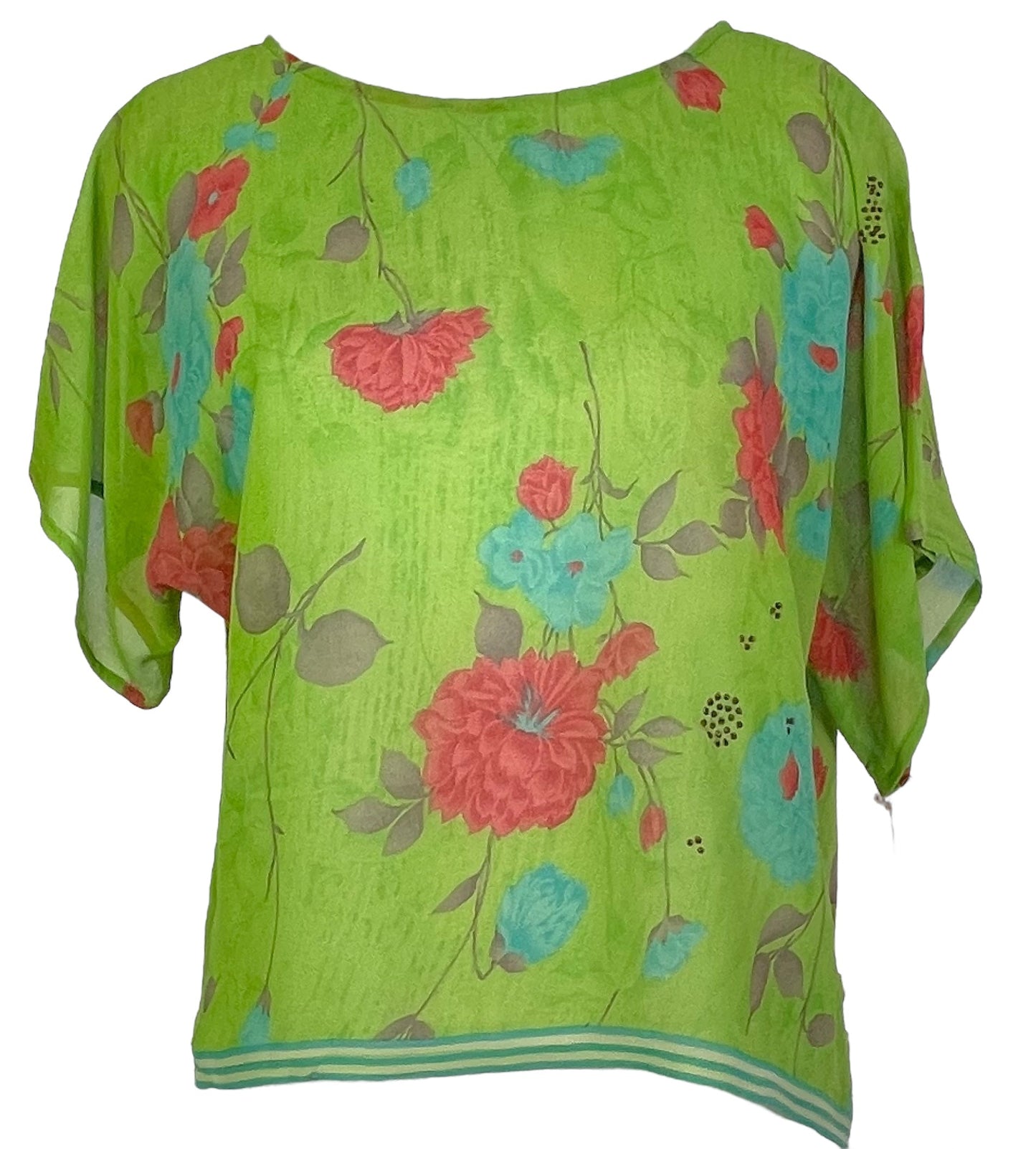 KERRI  PRG4908 Sheer Avatar Pure Silk Boxy Top