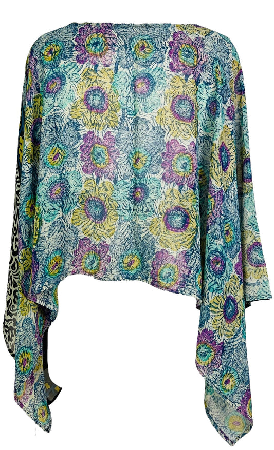 PRG6613 Sheer Avatar Pure Silk Capelet Poncho