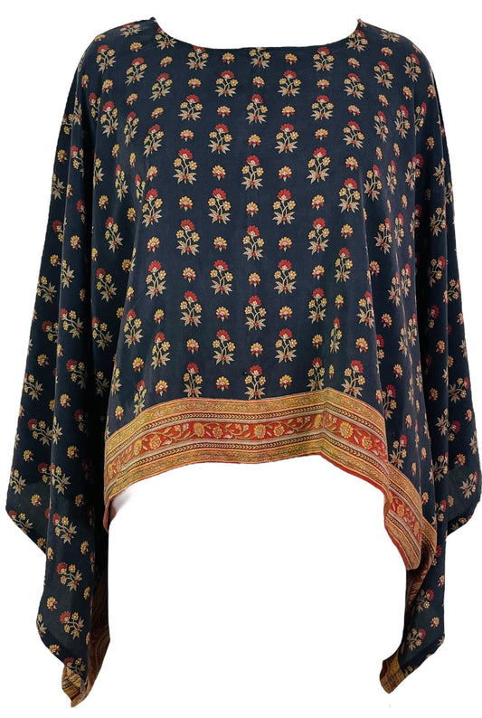 PRC7294 Avatar Pure Silk Kimono-Sleeved Top