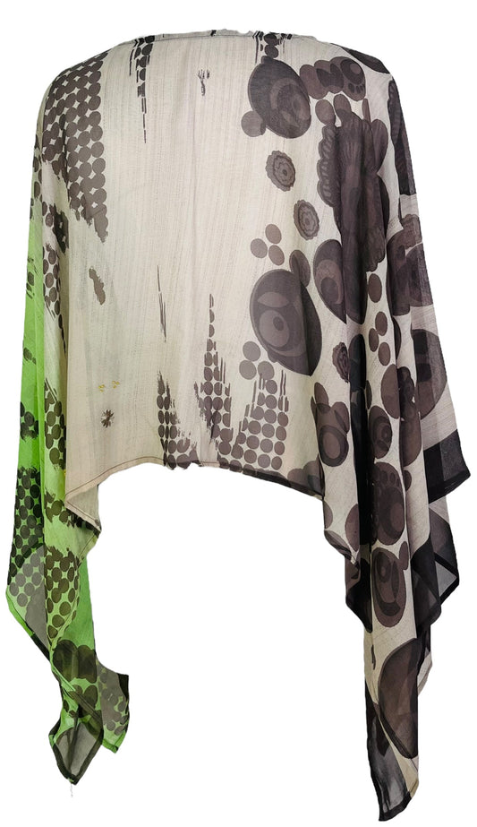 PRG7527 Sheer Avatar Pure Silk Capelet Poncho