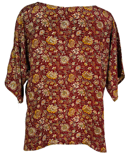 PRC7537 Avatar Pure Silk Side Slit Top