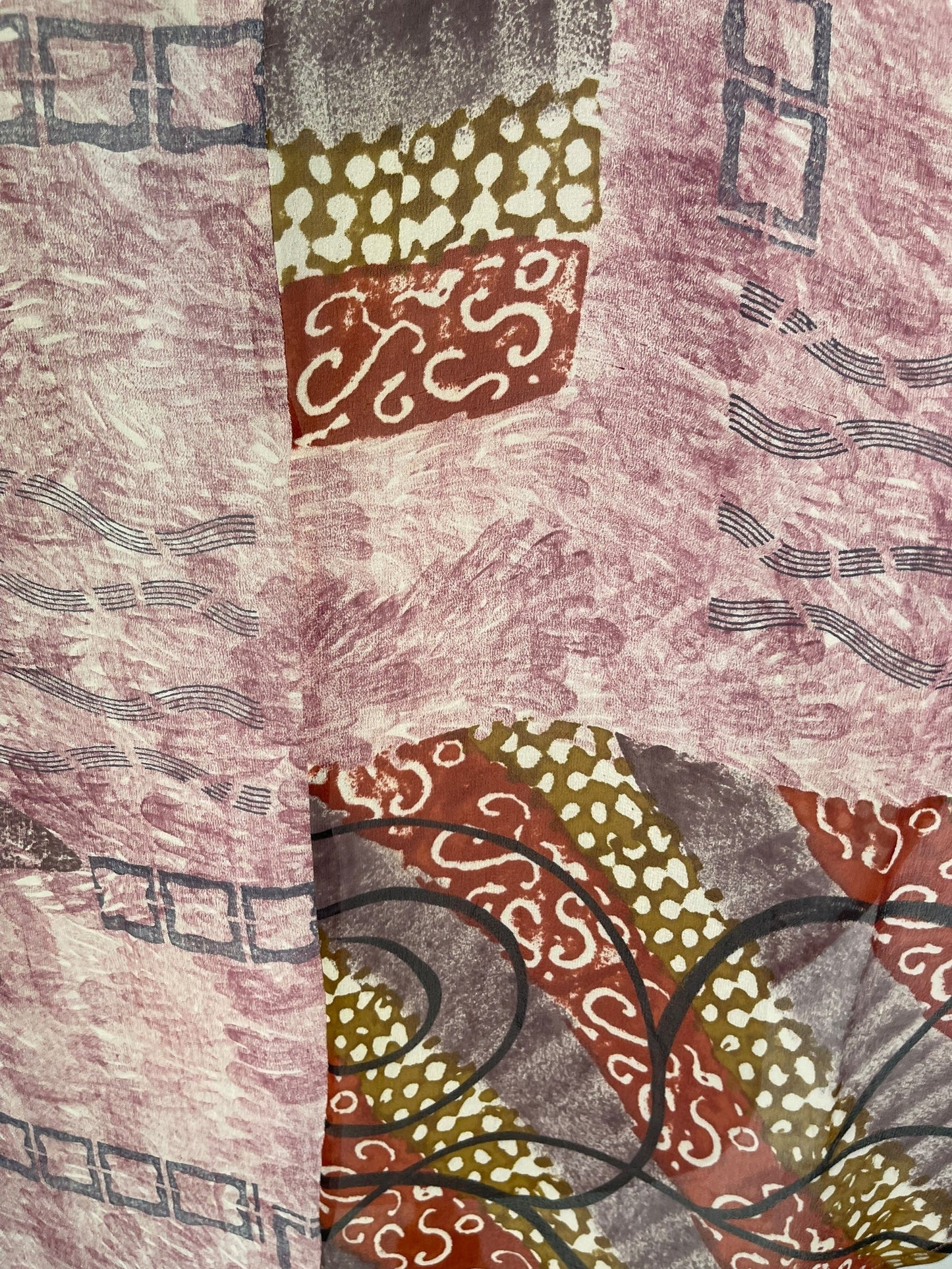 PRG7049 Sheer Avatar Pure Silk Waterfall Top