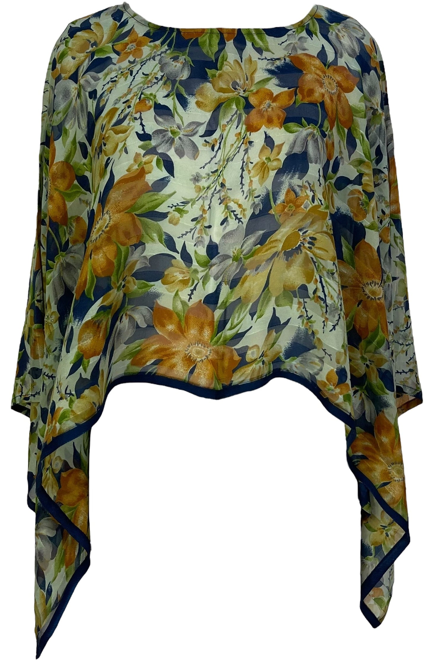 PRG6614 Sheer Avatar Pure Silk Capelet Poncho