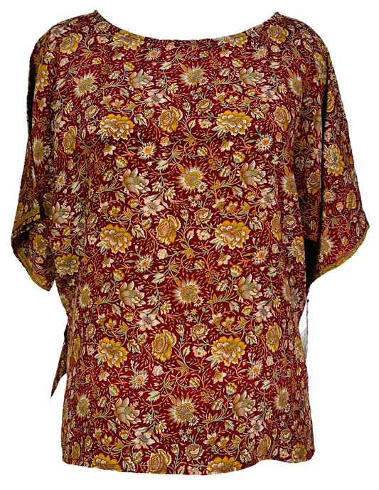 PRC7537 Avatar Pure Silk Side Slit Top