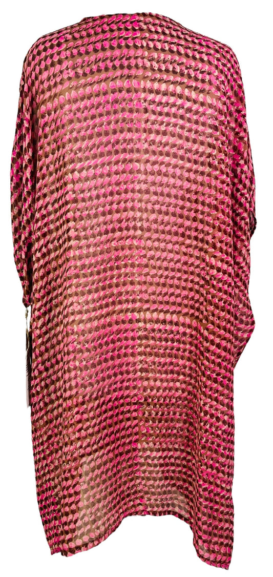 PRG7484 Sheer Avatar Pure Silk Midi Length Kaftan