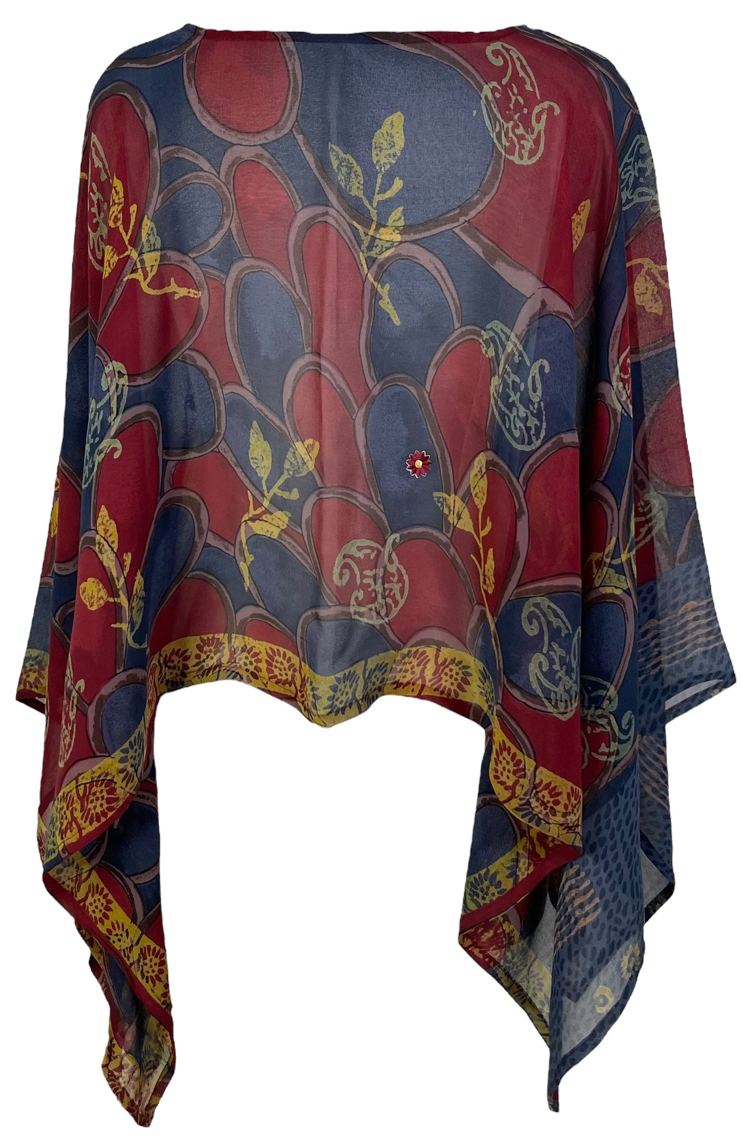 PRG7193 Sheer Avatar Pure Silk Capelet Poncho