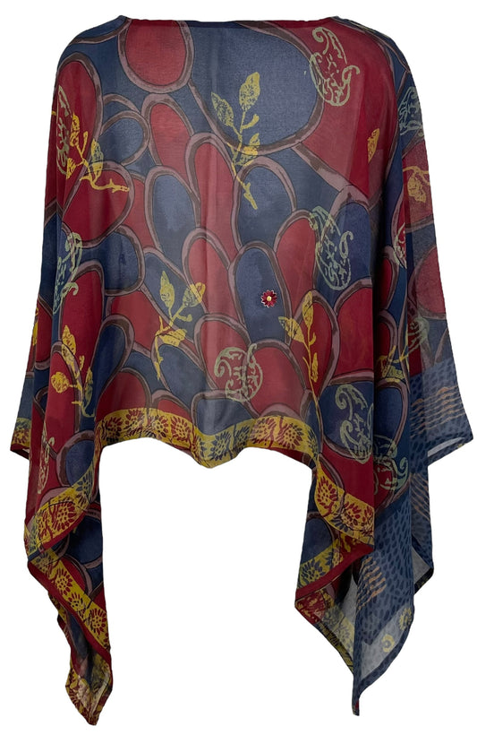 PRG7193 Sheer Avatar Pure Silk Capelet Poncho