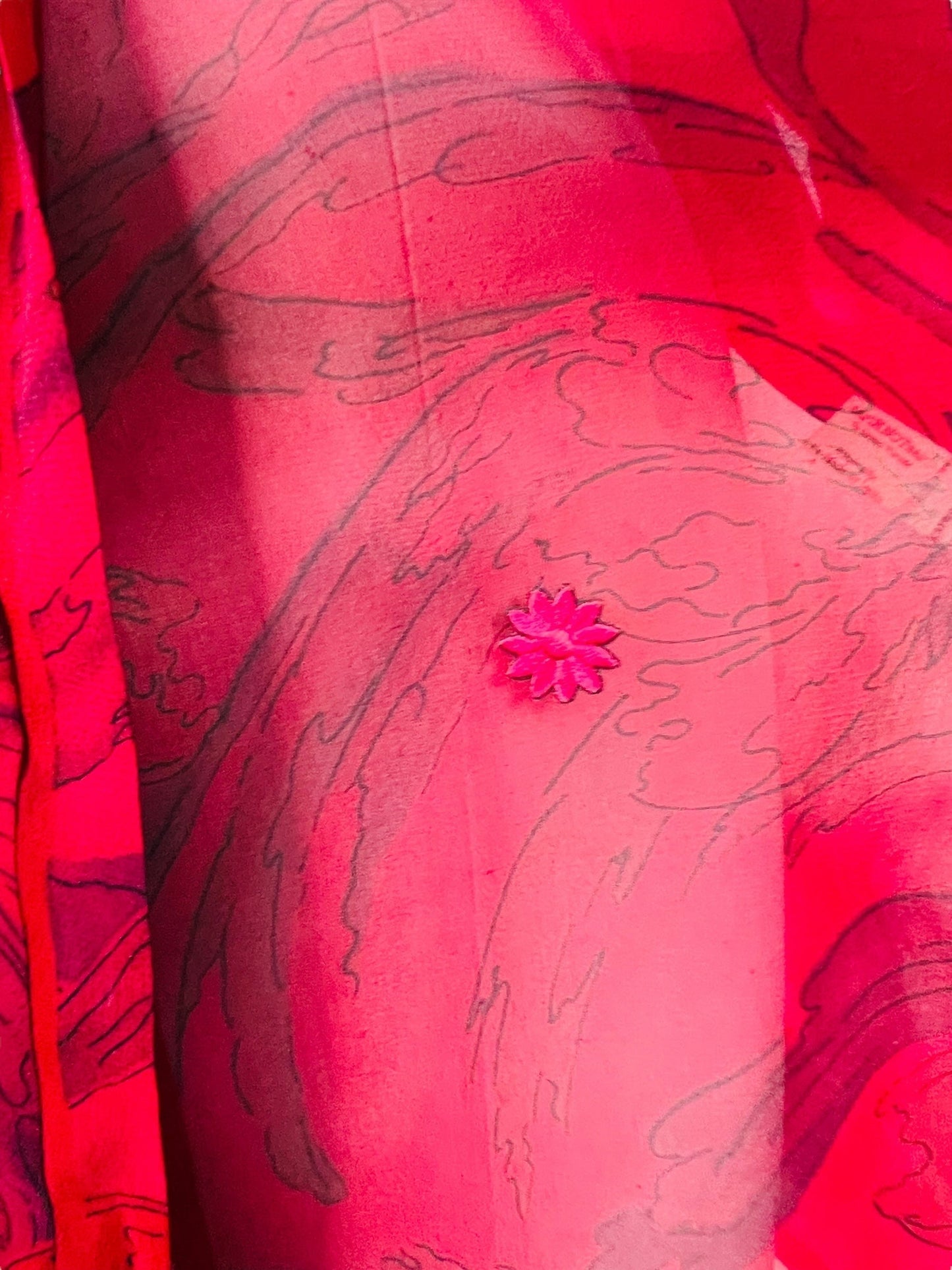 PRG7489 Sheer Avatar Pure Silk Kimono-Sleeved Jacket with Belt