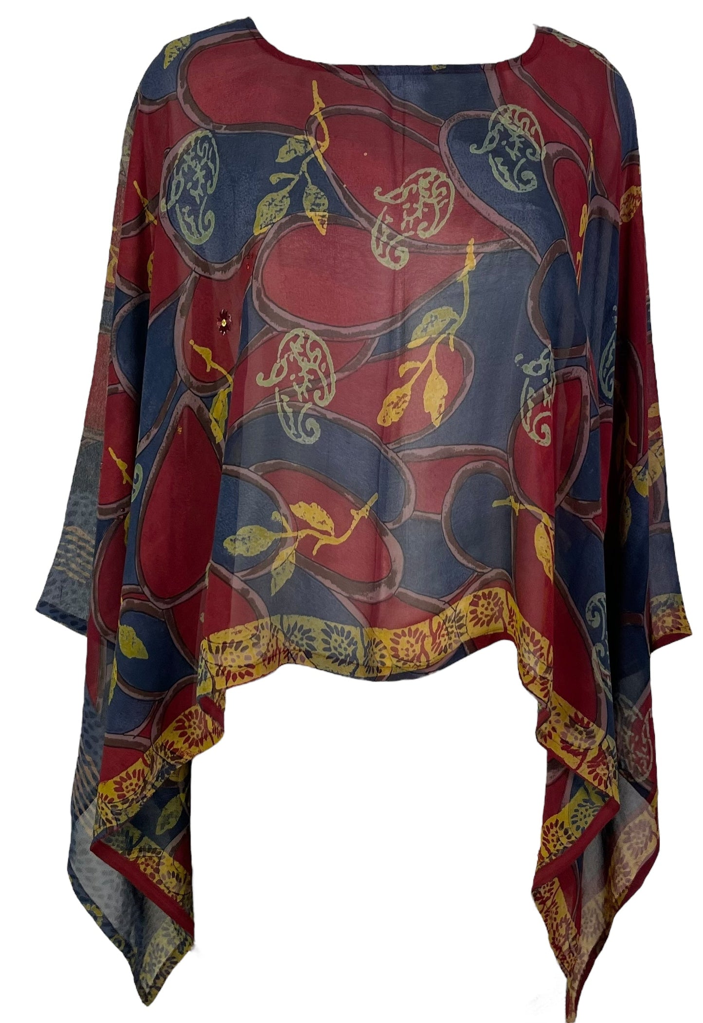 PRG7193 Sheer Avatar Pure Silk Capelet Poncho