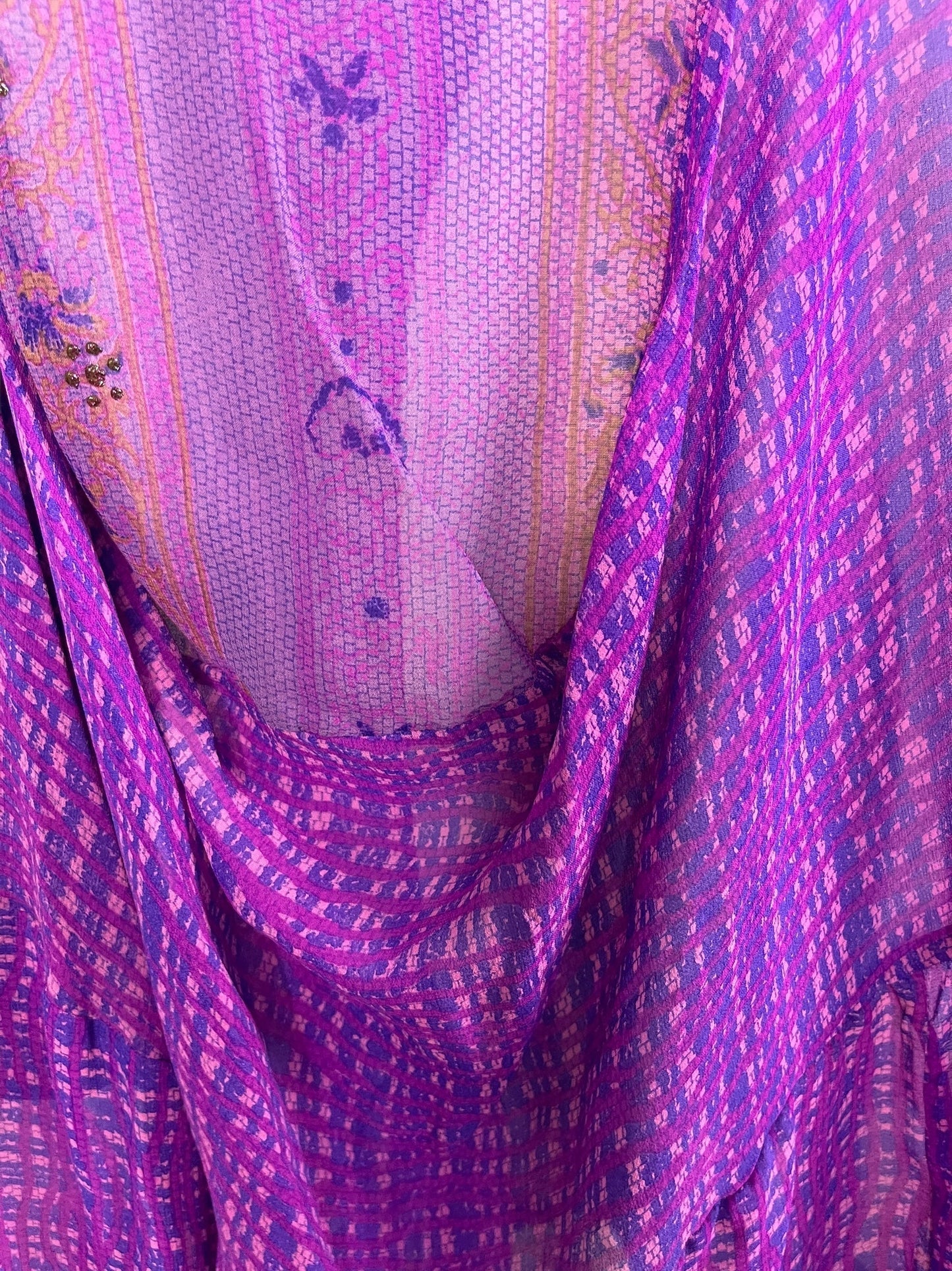 PRG7204 Sheer Avatar Pure Silk Sculptural Long Tunic Dress