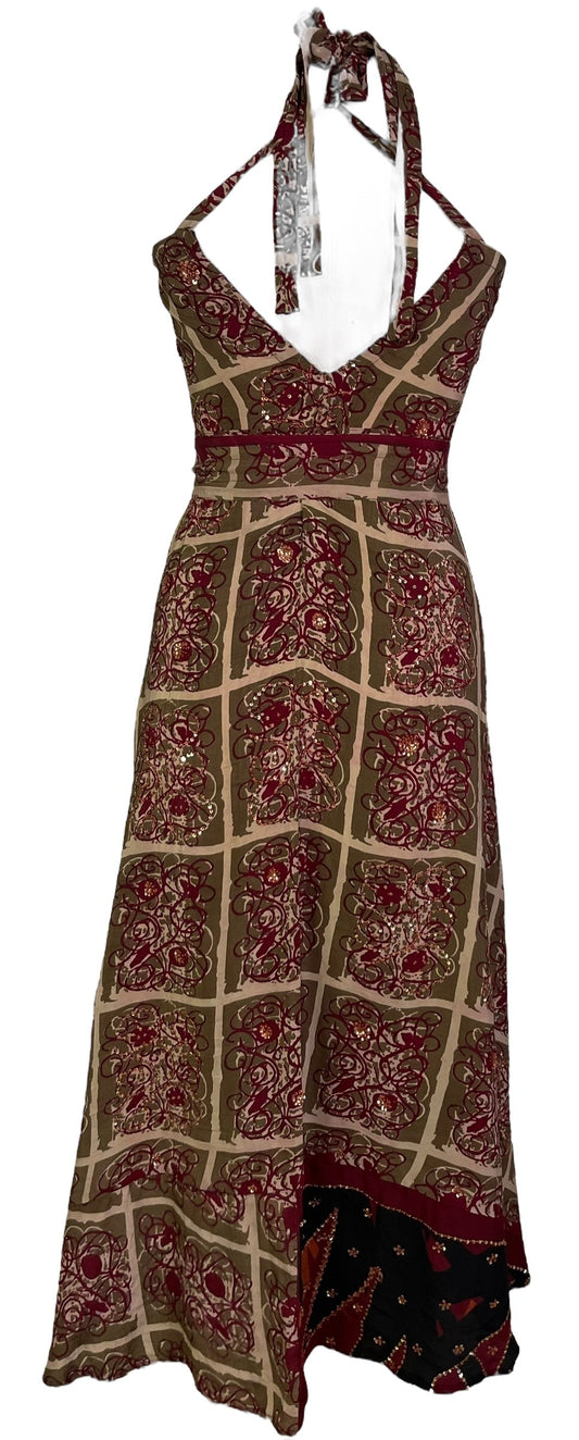 PRC7229 Avatar Pure Silk Maxi Dress with Belt