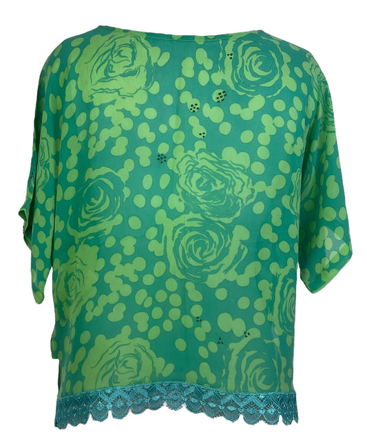 PRG5400 Sheer Avatar Pure Silk Side Slit Top