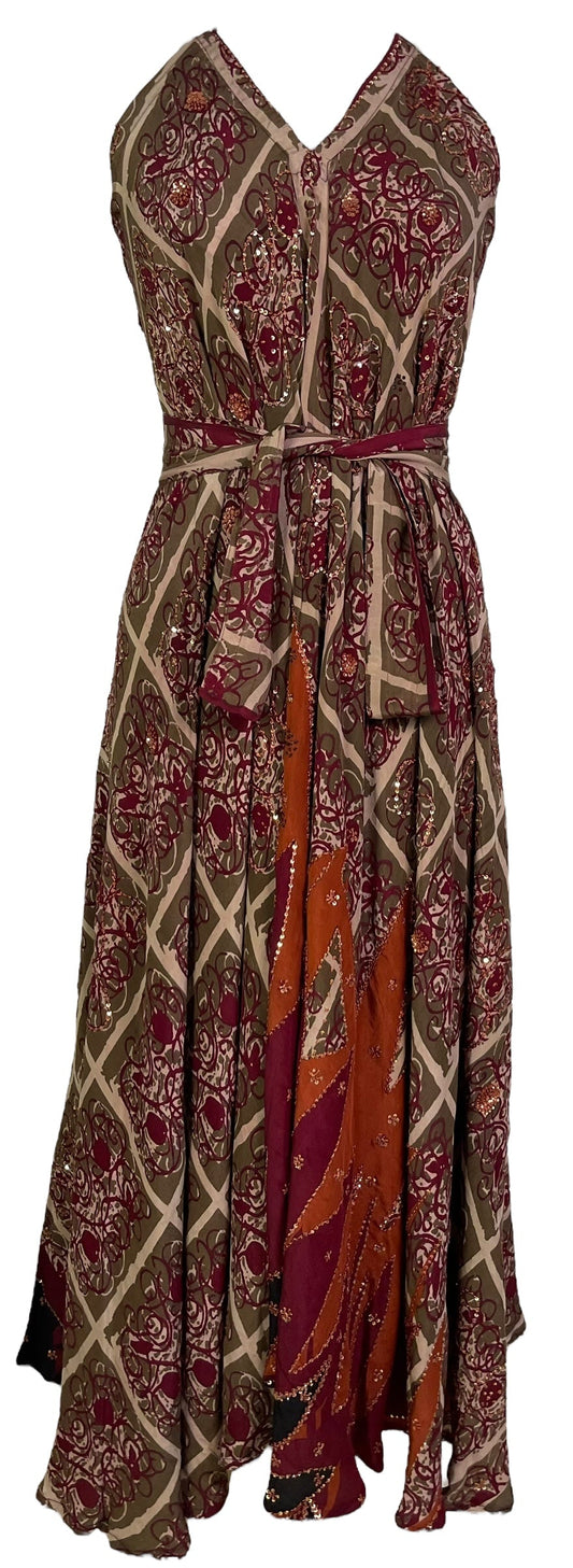 PRC7229 Avatar Pure Silk Maxi Dress with Belt