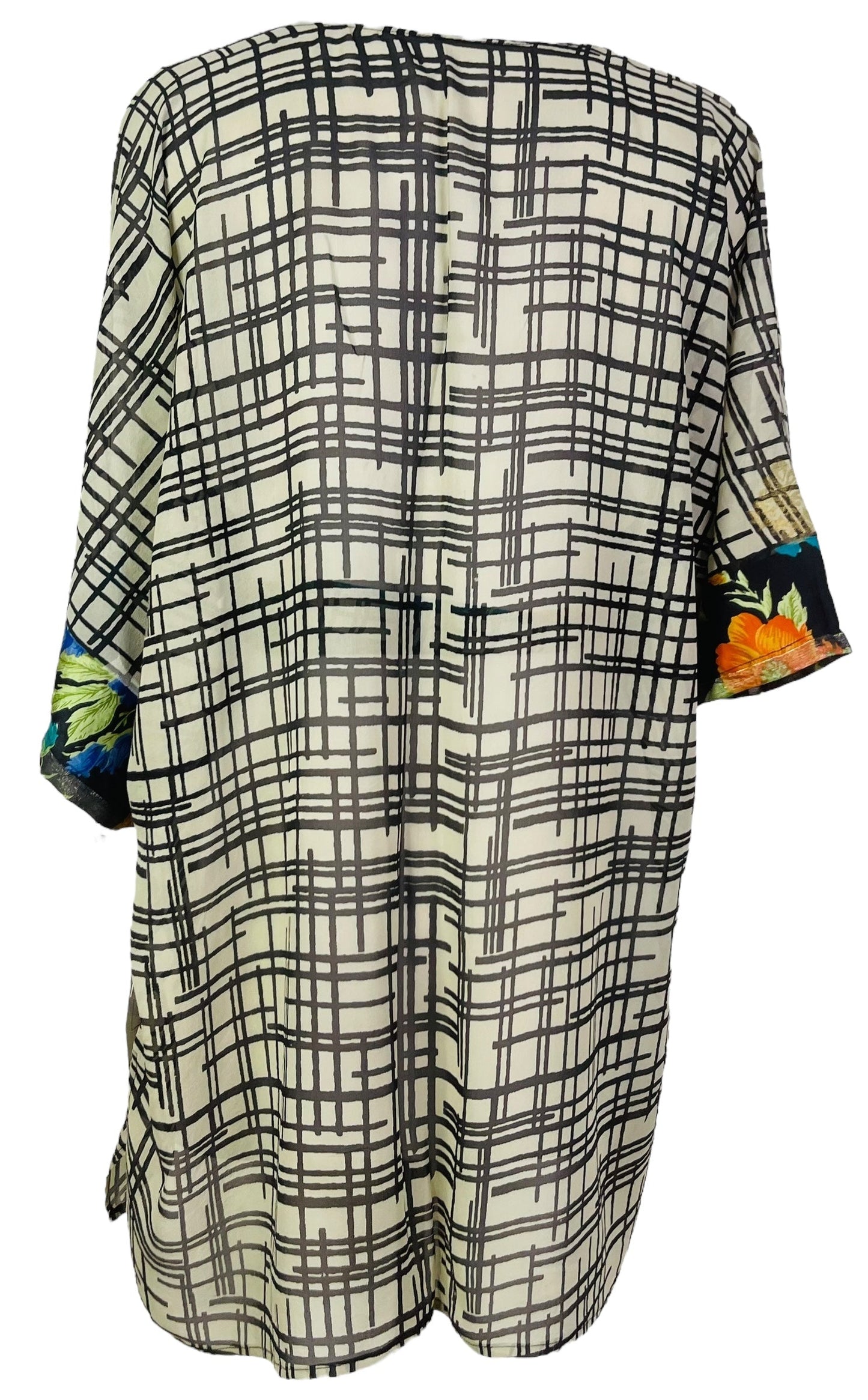 PRG7190 Sheer Avatar Pure Silk Kimono-Sleeved Jacket with Belt