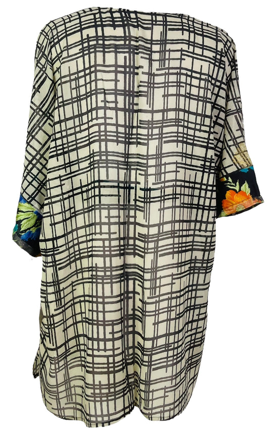 PRG7190 Sheer Avatar Pure Silk Kimono-Sleeved Jacket with Belt