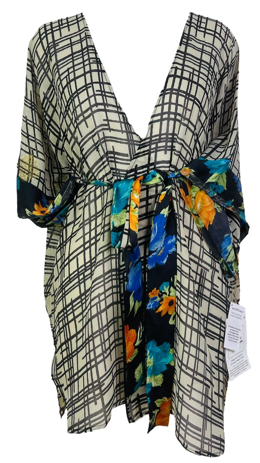 PRG7190 Sheer Avatar Pure Silk Kimono-Sleeved Jacket with Belt