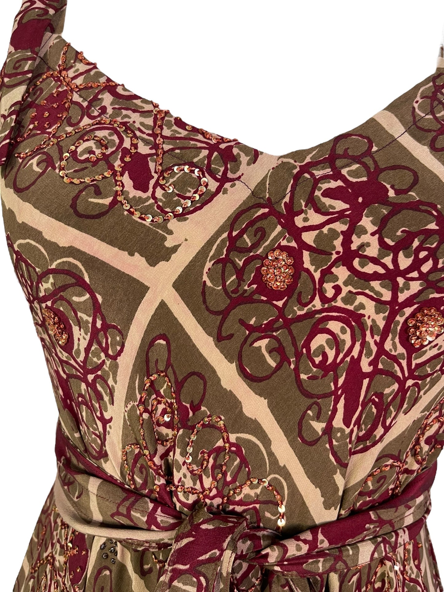 PRC7229 Avatar Pure Silk Maxi Dress with Belt