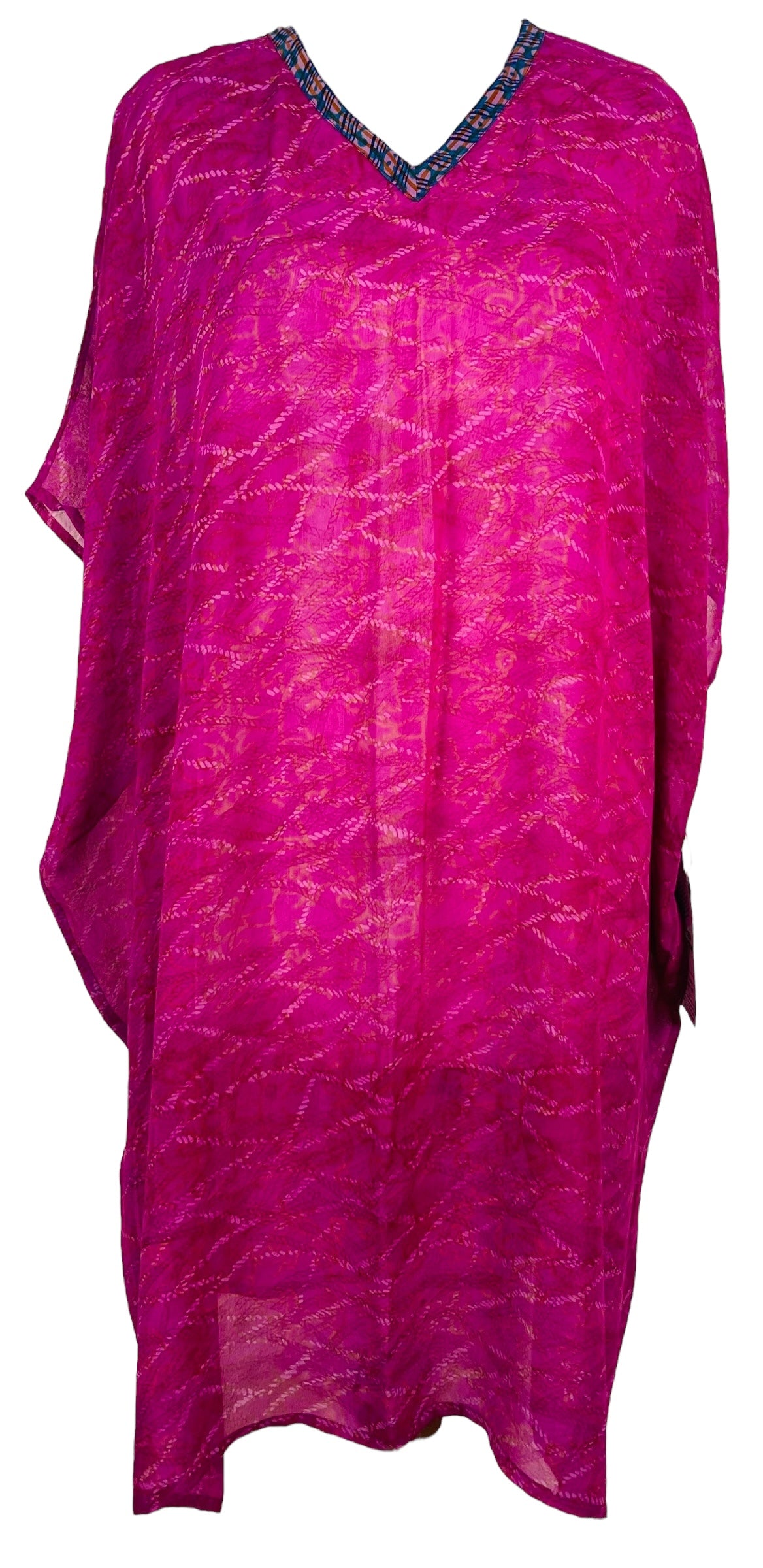 PRG7475 Sheer Avatar Pure Silk Midi Length Kaftan