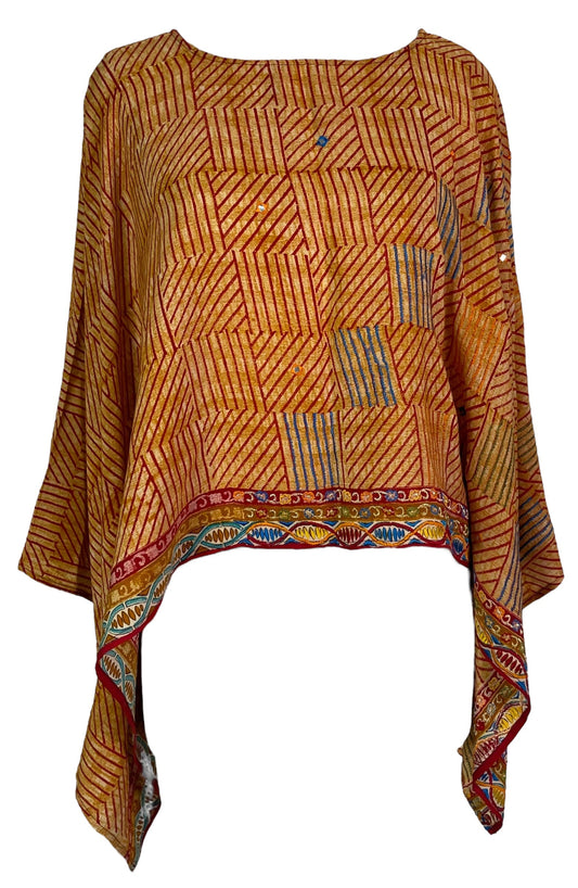 PRC7303 Avatar Pure Silk Capelet Poncho