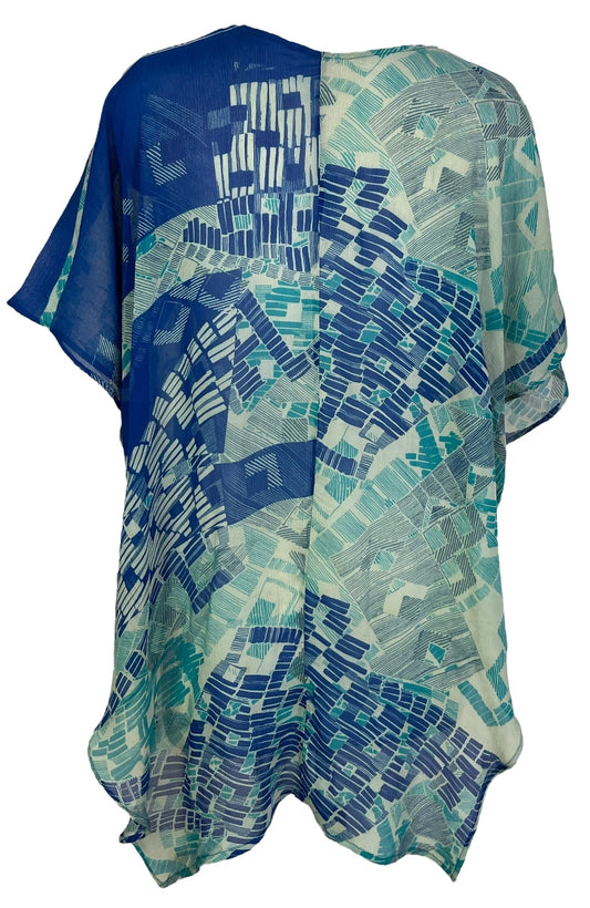 PRG7102 Sheer Avatar Pure Silk Waterfall Top