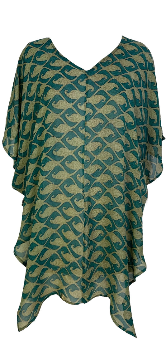 PRG7260 Sheer Avatar Pure Silk Waterfall Top