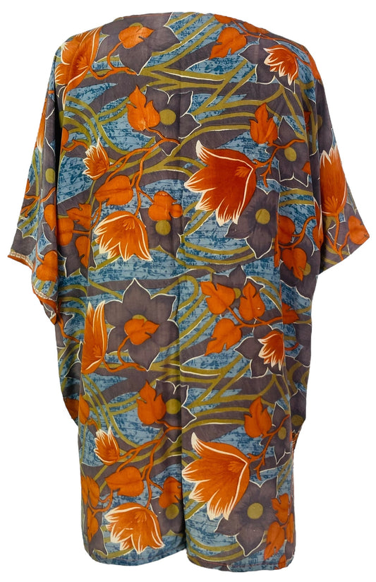 PRC7520 Avatar Pure Silk Kimono-Sleeved Jacket with Belt