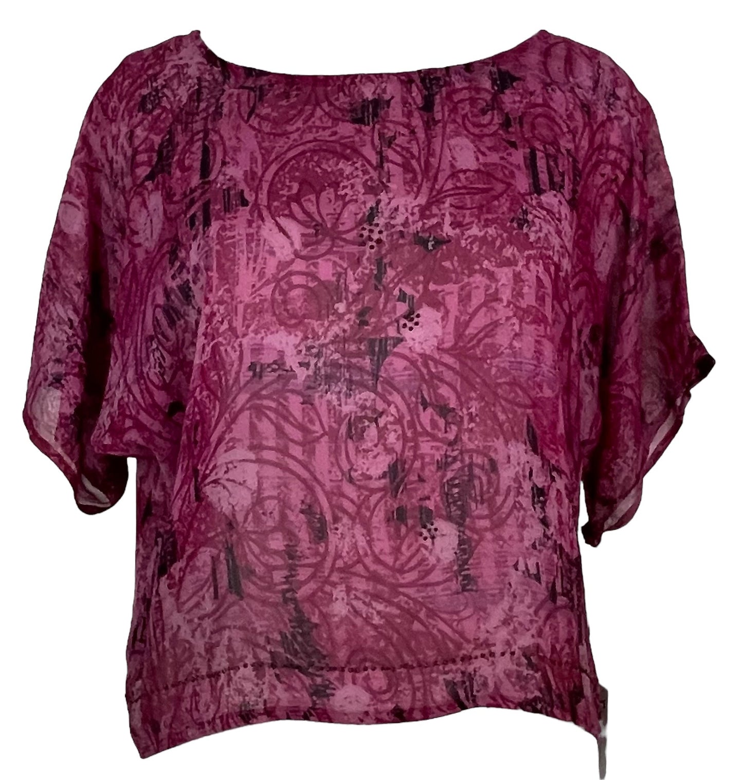 PRG5501 Sheer Avatar Pure Silk Boxy Top
