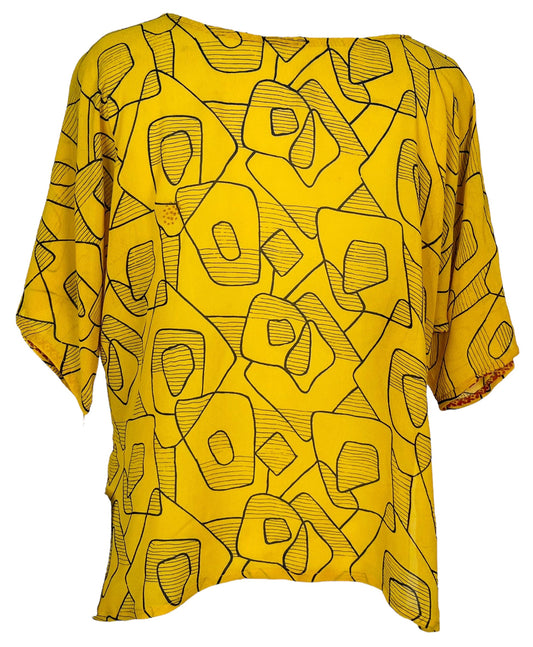 PRG6410 Sheer Avatar Pure Silk Side Slit Top