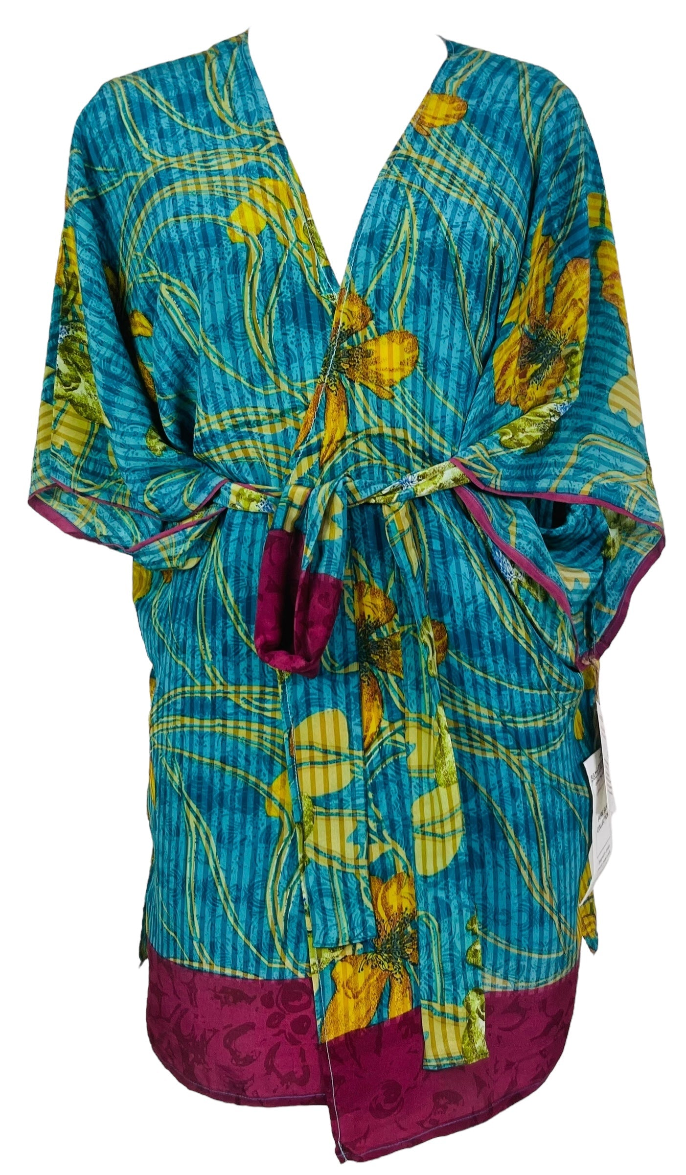 PRC7514A Avatar Pure Silk Kimono-Sleeved Jacket with Belt
