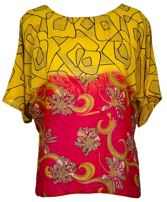 PRG6410 Sheer Avatar Pure Silk Side Slit Top