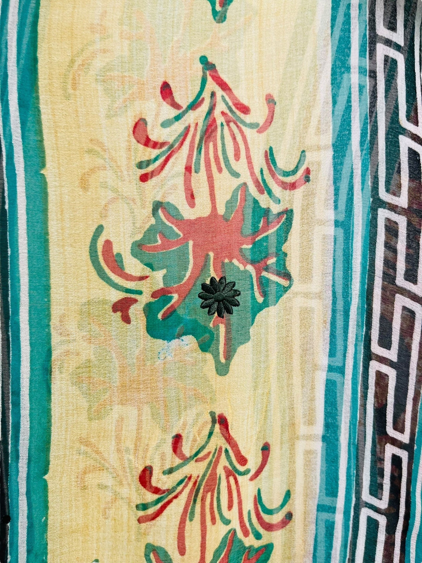 PRG7337 Sheer Avatar Pure Silk Kimono-Sleeved Top