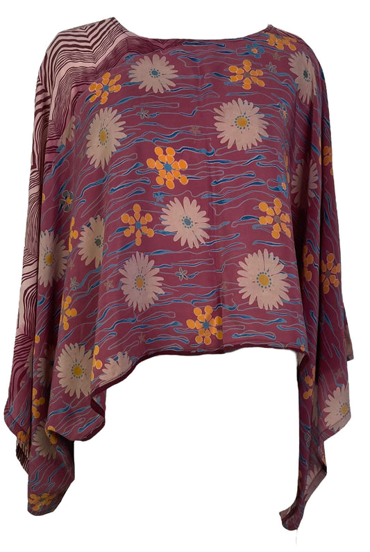 PRC6701 Avatar Pure Silk Kimono-Sleeved Top