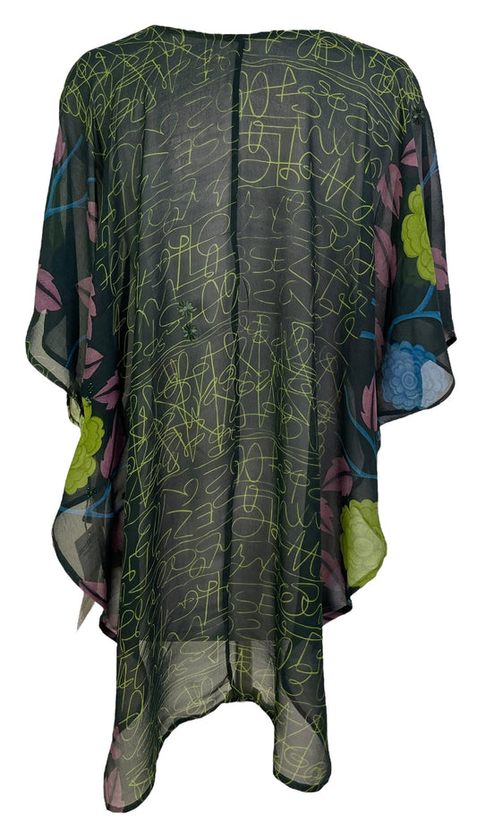 PRG7098 Sheer Sheer Avatar Pure Silk Waterfall Top