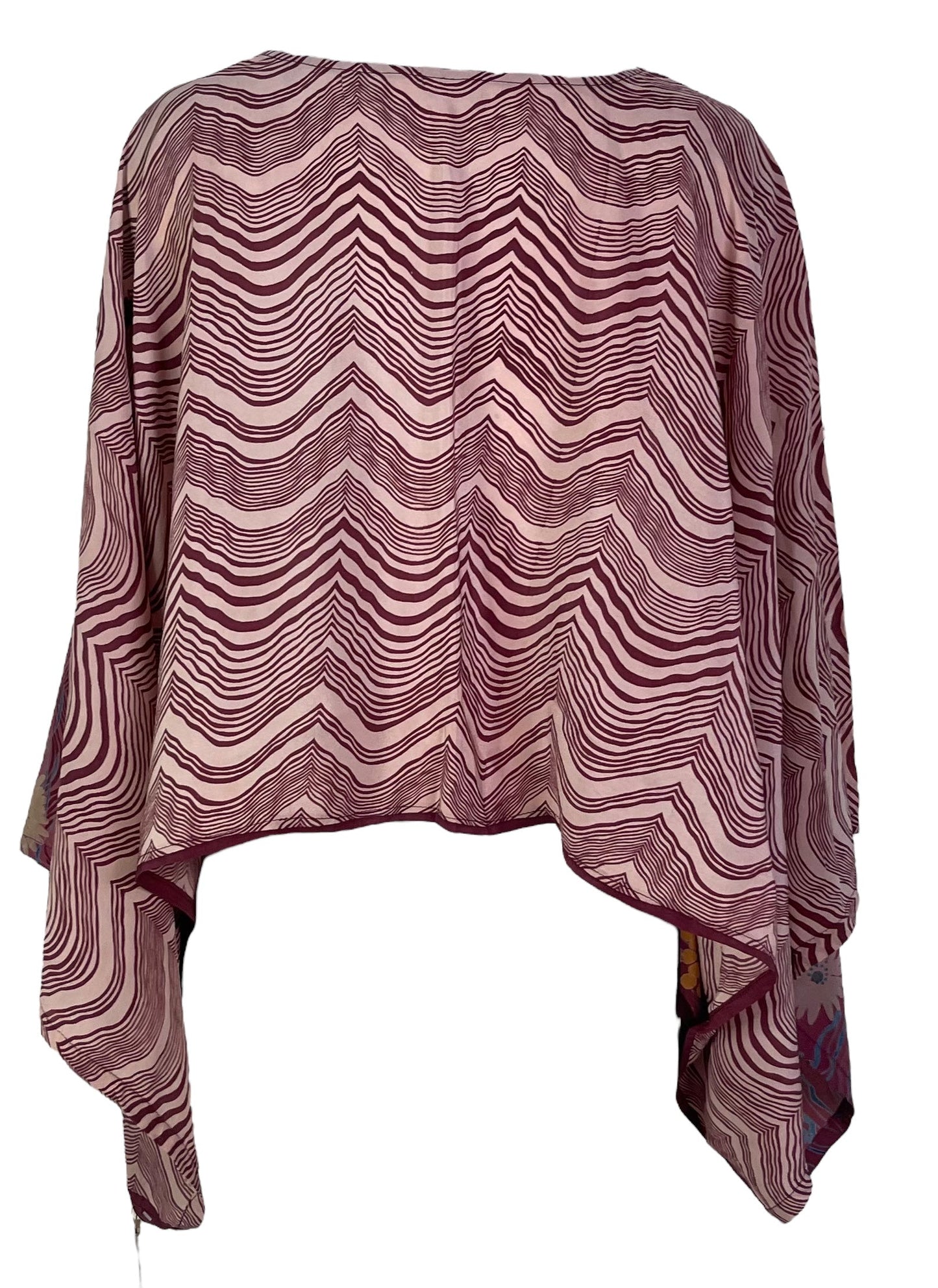 PRC6701 Avatar Pure Silk Kimono-Sleeved Top