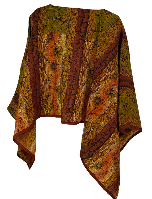 PRC6861 Avatar Pure Silk Capelet Poncho
