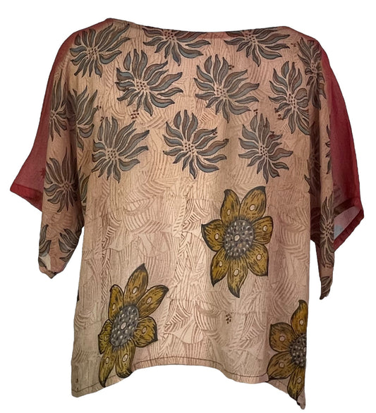 PRG4896 Sheer Avatar Pure Silk Boxy Top