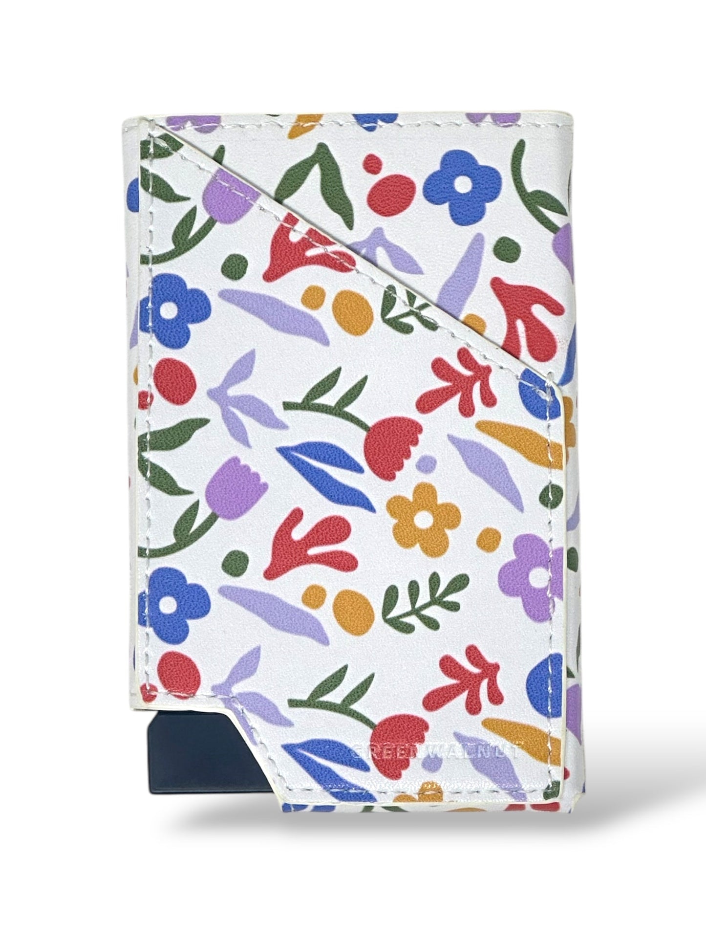 Slim Pop-Up Wallet | Floral Aluminium Wallet Card Holder | Rfid Blocking Minimalist Pop up Credit Card Holders