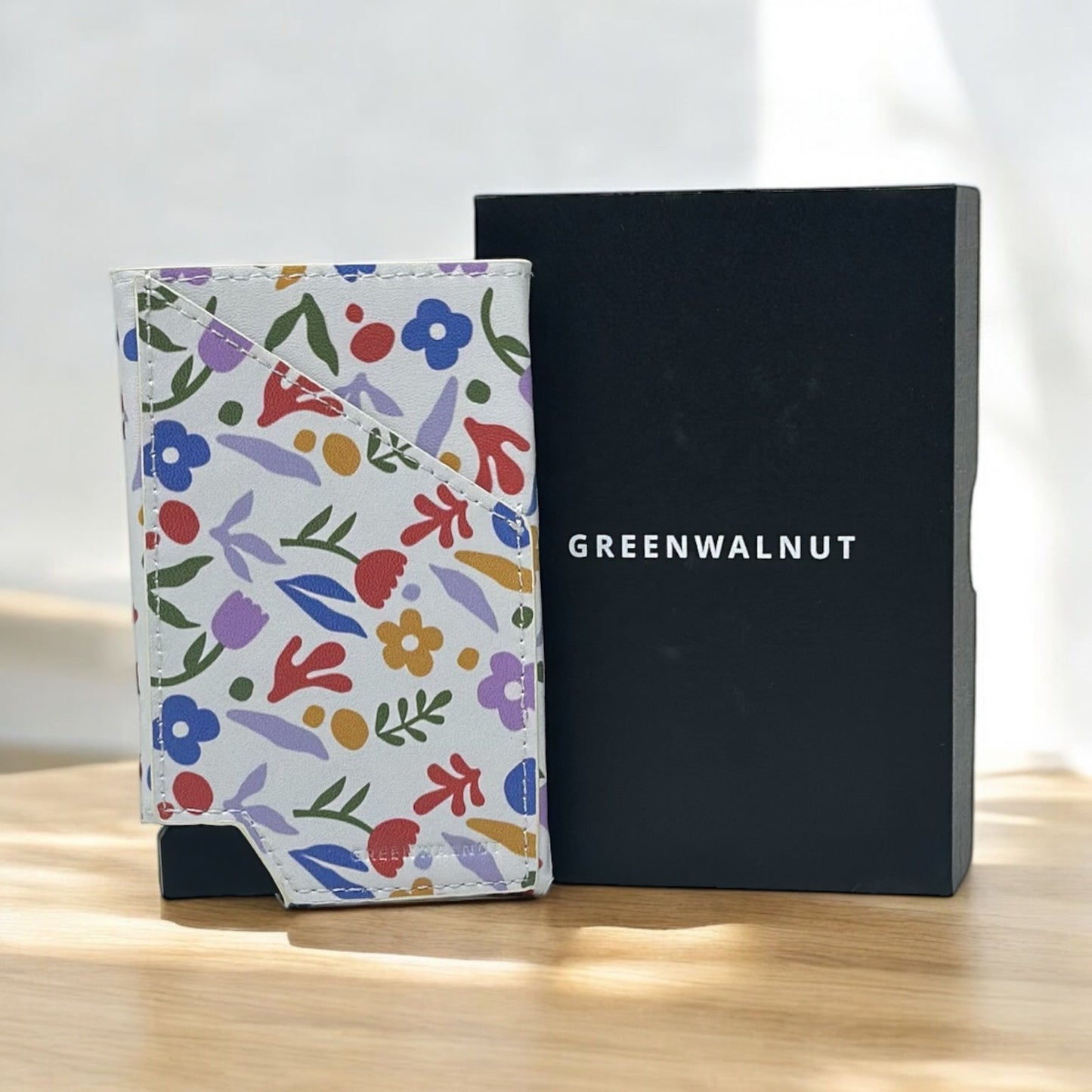 Slim Pop-Up Wallet | Floral Aluminium Wallet Card Holder | Rfid Blocking Minimalist Pop up Credit Card Holders