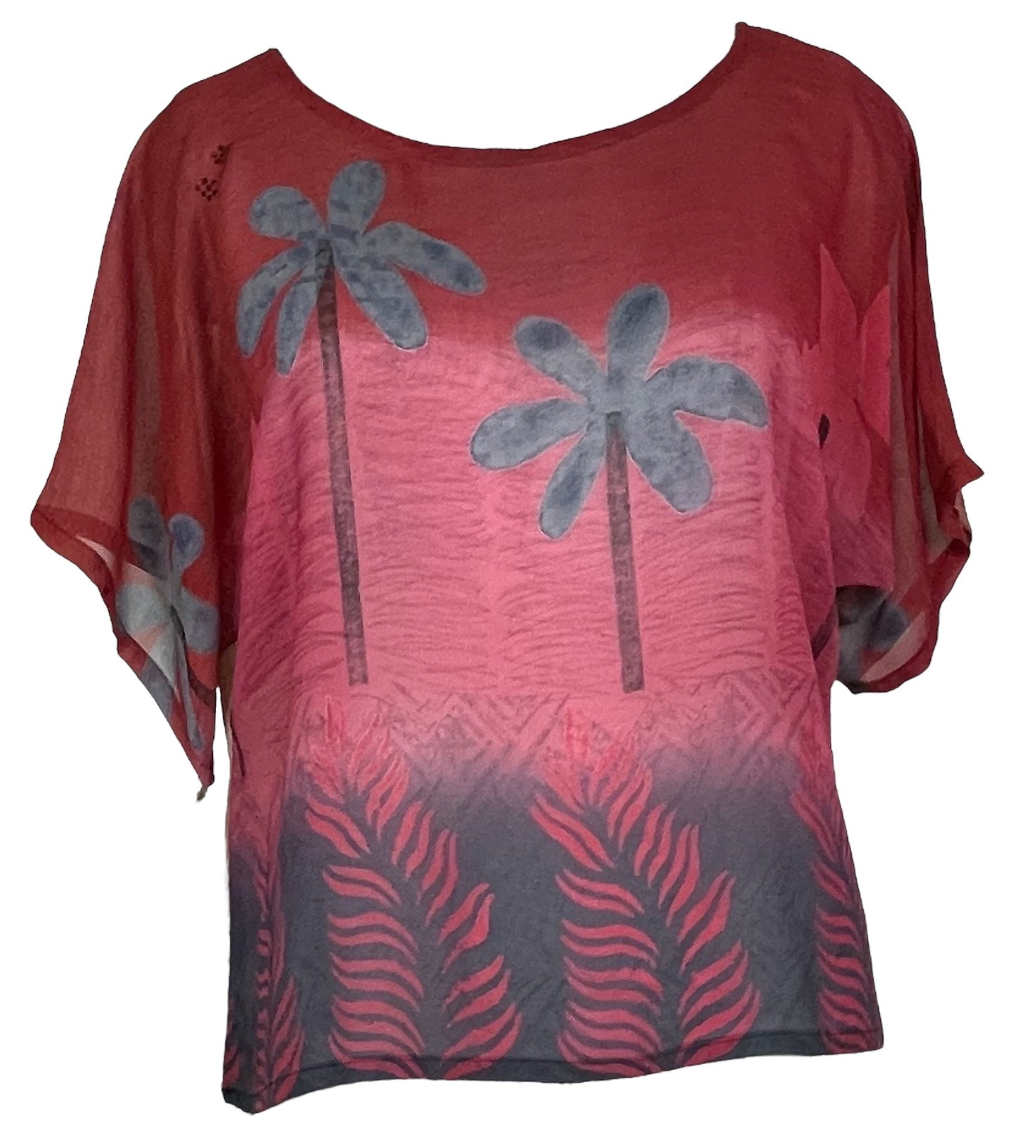 PRG4896 Sheer Avatar Pure Silk Boxy Top